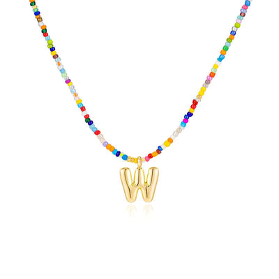 Colgante Inicial multicolor | Baño de Oro 18K y Personalizado Hecho a Mano