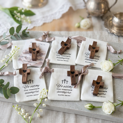 Personalized Wooden Cross with Name and Initial