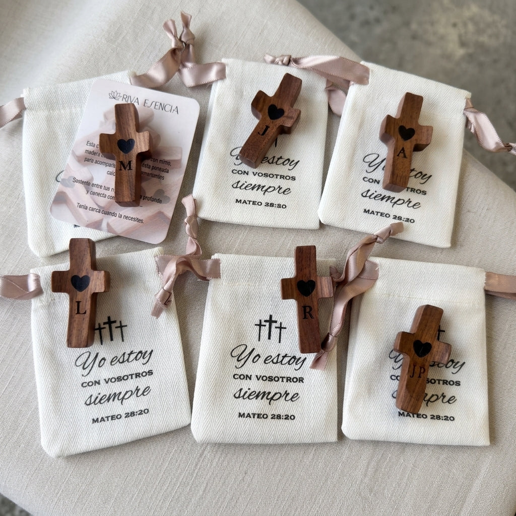 Personalized Wooden Cross with Name and Initial