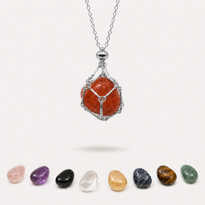 TIGER EYE PENDANT WITH LEATHER CHAIN ​​(black) 