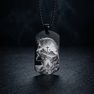 Colgante para Hombre Grabado Láser con Diseño Espiritual | Regalo con Significado