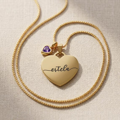 Custom Initial, Name, and Birthstone Pendant